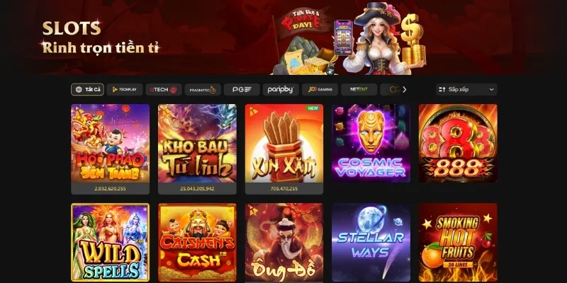 Sảnh game slot đa dạng sản phẩm của XO88