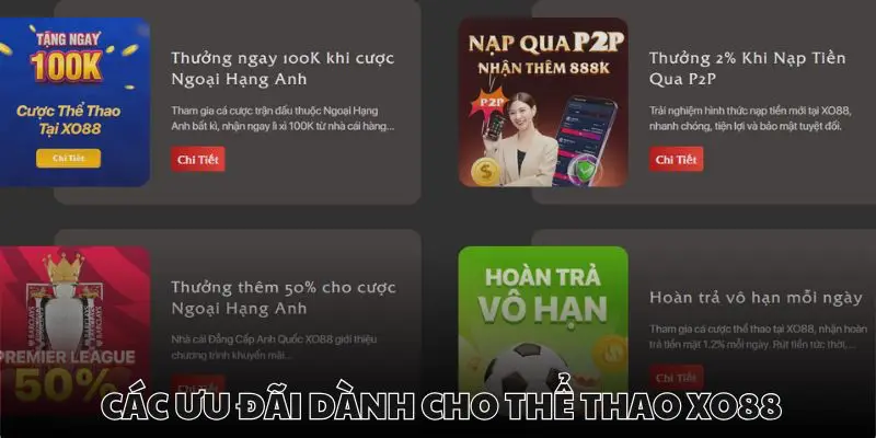 Hưởng thêm nhiều khuyến mãi chuyên biệt cho thể thao xo88
